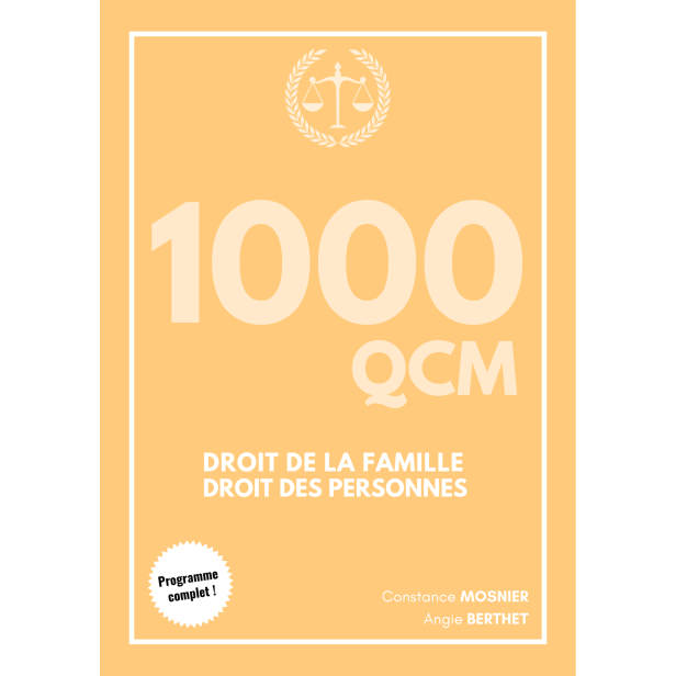 1000 QCM - Droit de la famille & des personnes (licence)