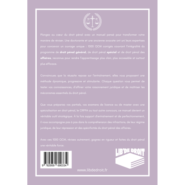 1000 QCM DROIT P&Eacute;NAL (CRFPA)